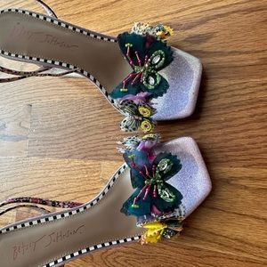 Butterfly wedge sandals